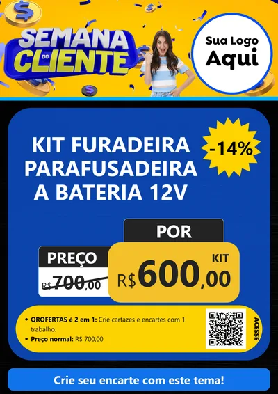 Modelo de Cartaz para Cartaz A4 Vertical com o tema Semana do Cliente para Maquinas e Ferramentas