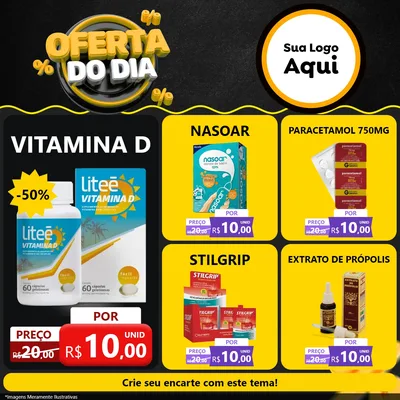 Modelo de Rede Social para Feed Facebook com o tema Oferta Do Dia para Farmácia