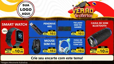 Modelo de TV para TV Horizontal com o tema Super Verão de Ofertas para Informática