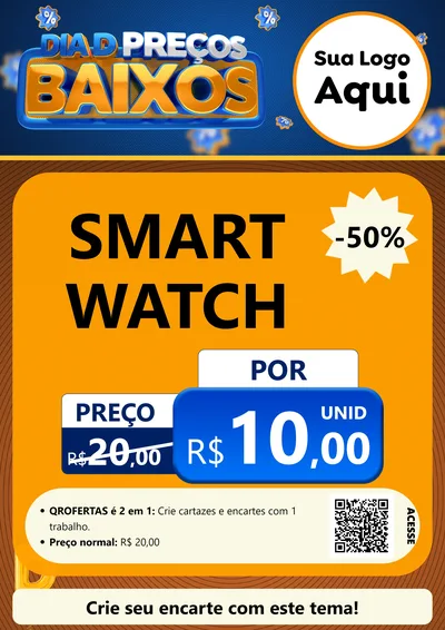 Modelo de Cartaz para Cartaz A4 Vertical com o tema Dia D Preço Baixo para Informática