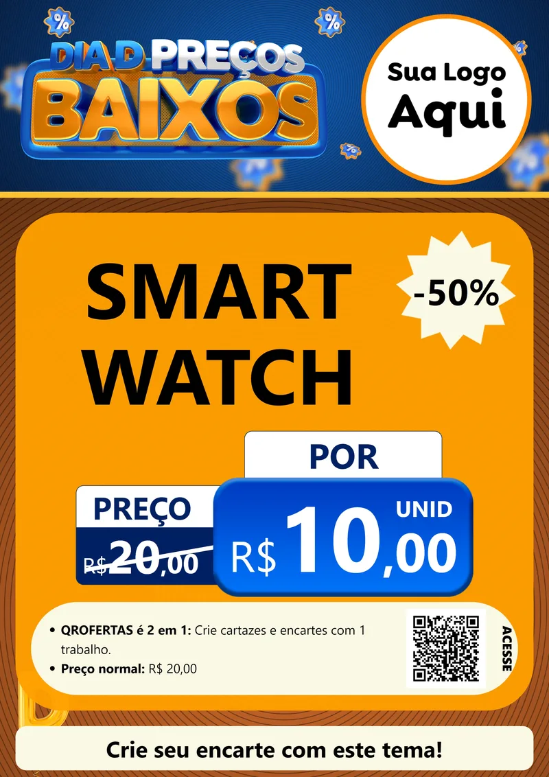 Modelo de Cartaz para Cartaz A4 Vertical com o tema Dia D Preço Baixo para Informática