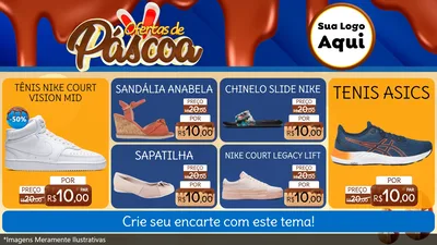 Modelo de TV para TV Horizontal com o tema Ofertas de Páscoa para Calçados