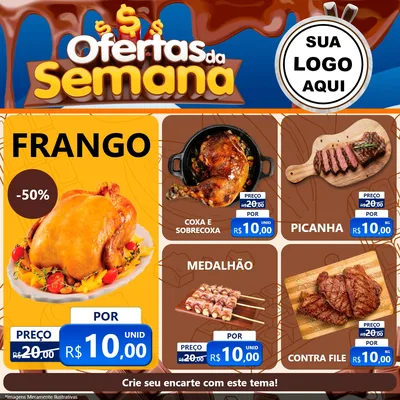 Modelo de Rede Social para Feed Facebook com o tema Ofertas da Semana - Páscoa para Assados