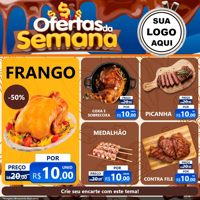 Modelo de Rede Social para Feed Facebook com o tema Ofertas da Semana - Páscoa para Assados
