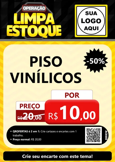Modelo de Cartaz para Cartaz A4 Vertical com o tema Operação Limpa Estoque para Material para Construção
