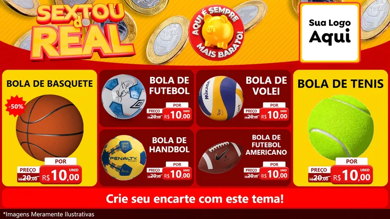 Modelo de TV para TV Horizontal com o tema Sextou do Real para Artigos Esportivos