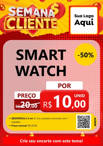 Modelo de Cartaz para Cartaz A4 Vertical com o tema Semana do Cliente para Informática
