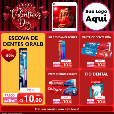 Modelo de Rede Social para Feed Facebook com o tema Valentine's Day para Higiene Pessoal