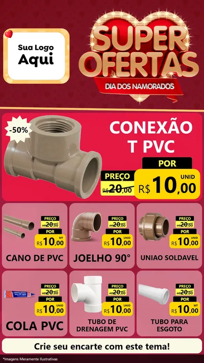 Modelo de Rede Social para Stories com o tema Dia dos Namorados para Tubos e conexões