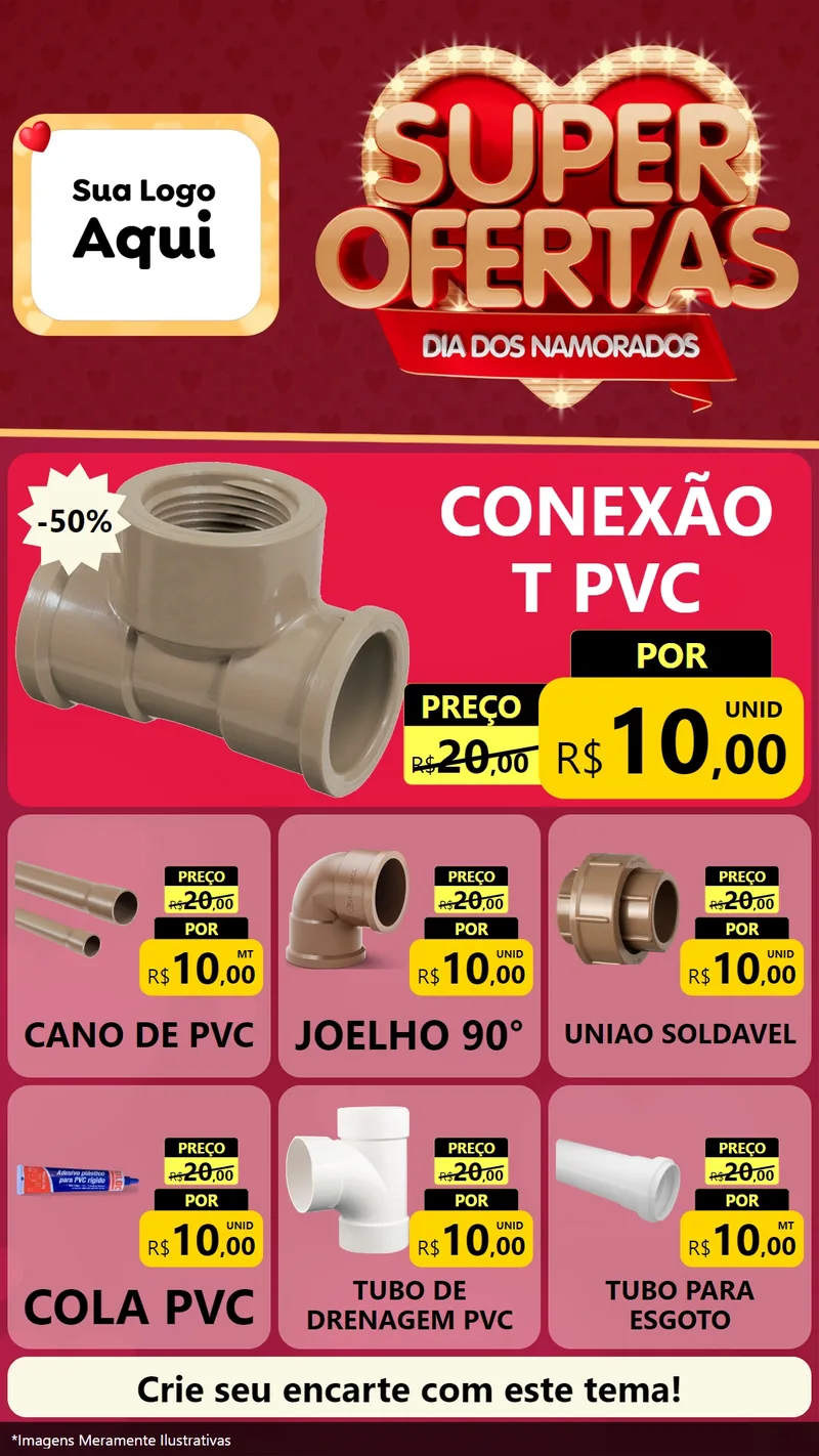 Modelo de Rede Social para Stories com o tema Dia dos Namorados para Tubos e conexões