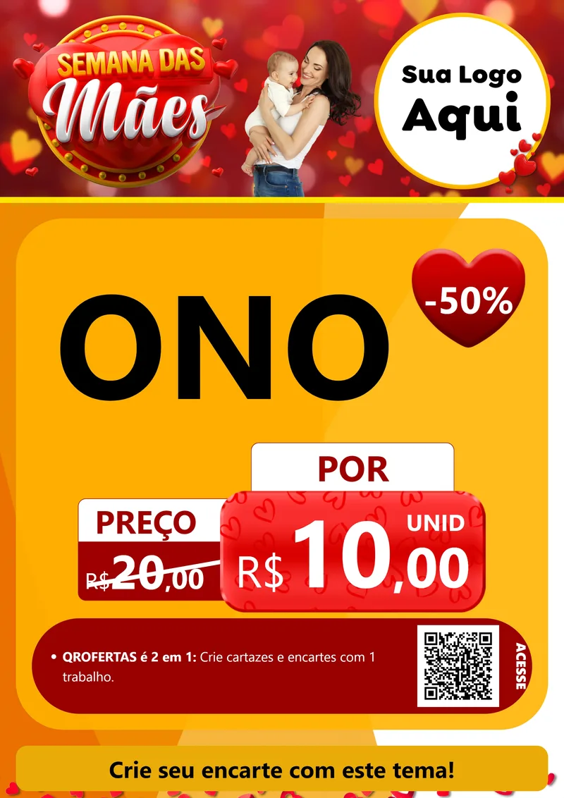 Modelo de Cartaz para Cartaz A4 Vertical com o tema Semana das Mães para Óticas