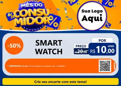 Modelo de Cartaz para Cartaz A4 Horizontal com o tema Mês do Consumidor para Informática
