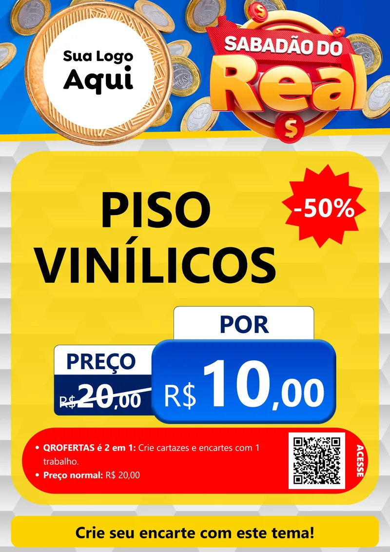 Modelo de Cartaz para Cartaz A4 Vertical com o tema Sabadão do Real para Material para Construção