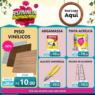 Modelo de Rede Social para Feed Facebook com o tema Festival de Primavera para Material para Construção