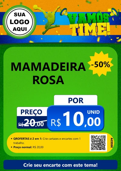 Modelo de Cartaz para Cartaz A4 Vertical com o tema Vamos Time! para Bebês
