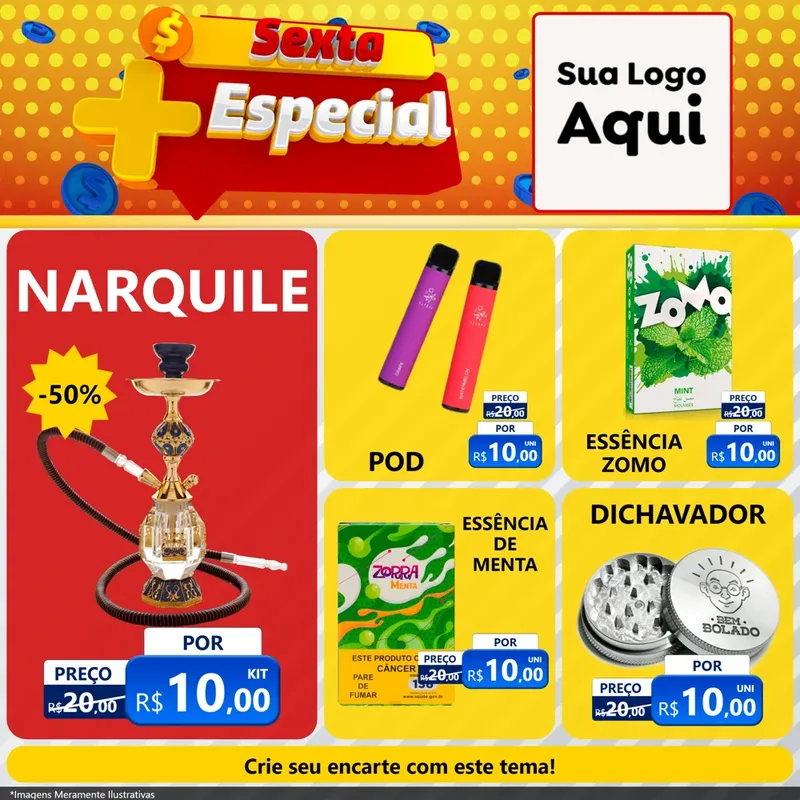 Modelo de Rede Social para Feed Facebook com o tema Sexta Mais Especial para Tabacaria