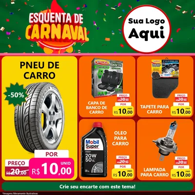 Modelo de Rede Social para Feed Facebook com o tema Esquenta de Carnaval para Auto peças
