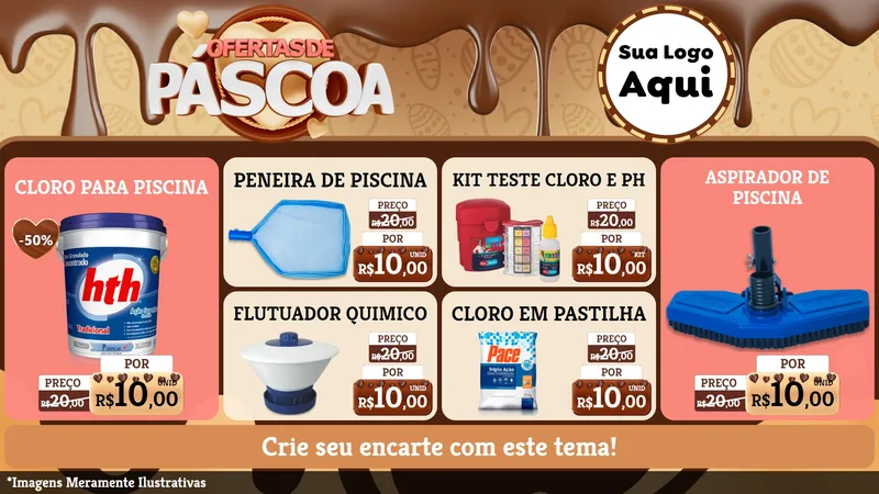 Modelo de TV para TV Horizontal com o tema Ofertas de Páscoa para Produtos para Piscina