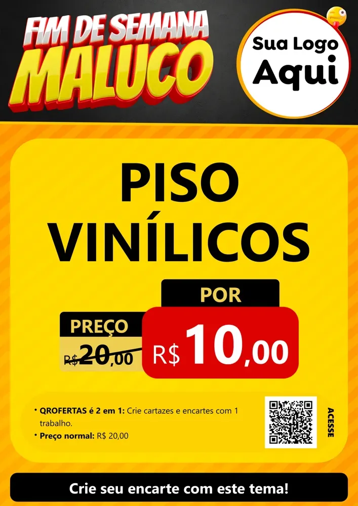 Modelo de Cartaz para Cartaz A4 Vertical com o tema Final de Semana Maluco para Material para Construção