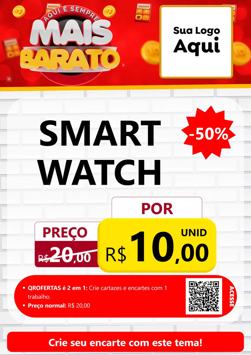 Modelo de Cartaz para Cartaz A4 Vertical com o tema Mais Barato para Informática