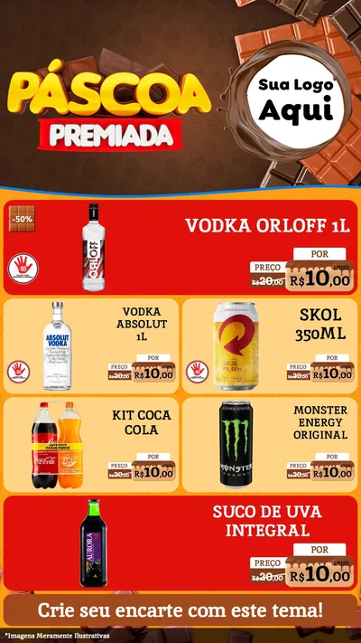 Modelo de TV para TV Vertical com o tema Páscoa Premiada para Distribuidora de bebidas