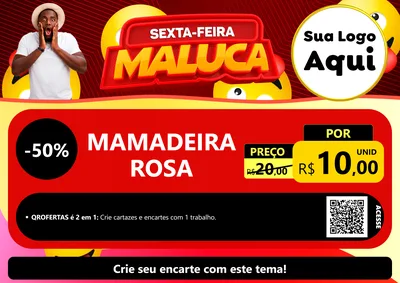 Modelo de Cartaz para Cartaz A4 Horizontal com o tema Sexta-feira Maluca para Bebês