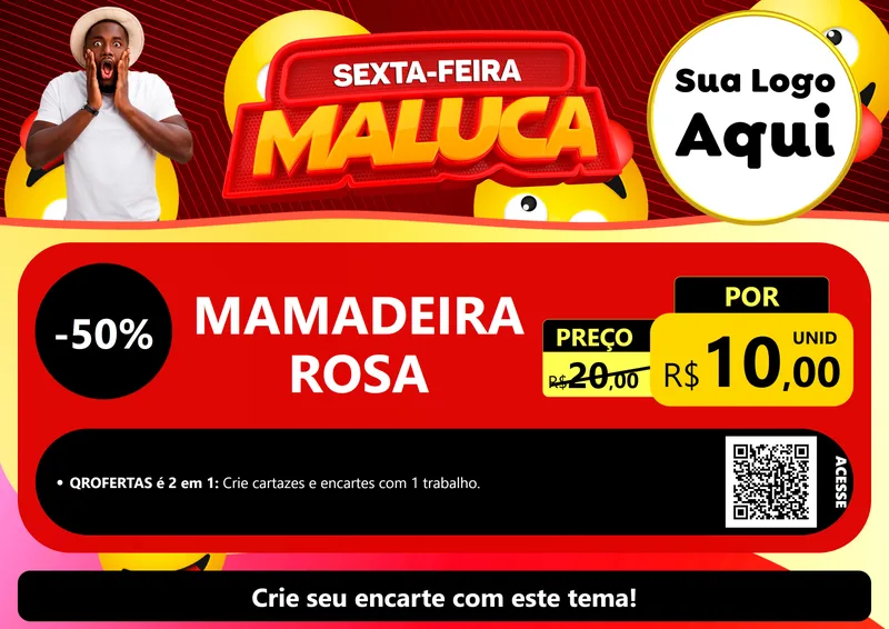 Modelo de Cartaz para Cartaz A4 Horizontal com o tema Sexta-feira Maluca para Bebês