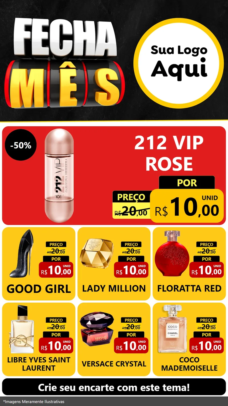 Modelo de Rede Social para Stories com o tema Fecha Mês para Perfumes
