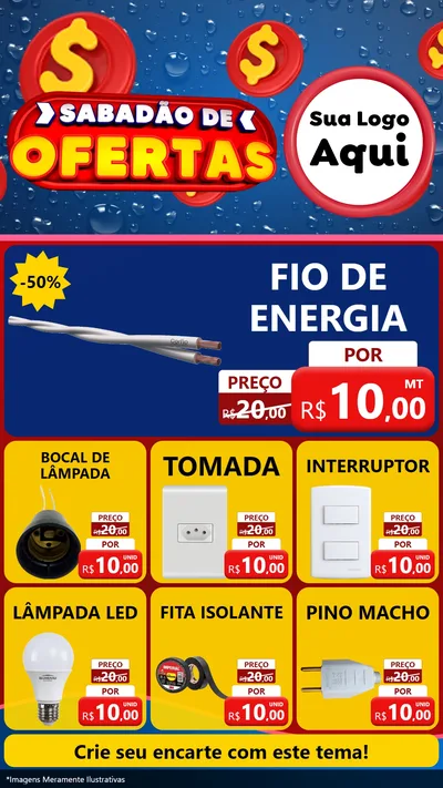 Modelo de Rede Social para Stories com o tema Sabadão de Ofertas para Materiais Elétricos