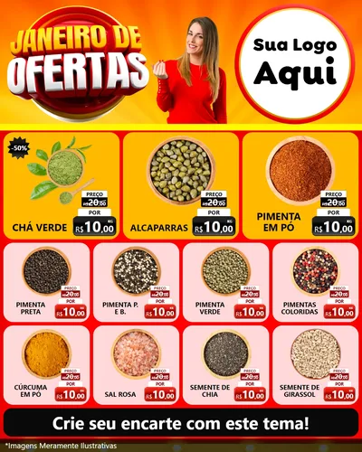 Modelo de Rede Social para Feed Instagram com o tema Janeiro de Ofertas para Produtos Naturais