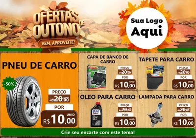 Modelo de Encarte para Encarte A4 Horizontal com o tema Ofertas de Outono - Vem, Aproveite! para Auto peças