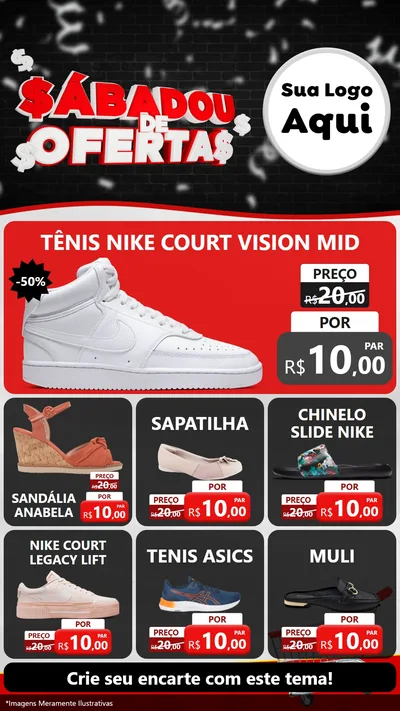 Modelo de Rede Social para Stories com o tema Sabadou de Ofertas para Calçados