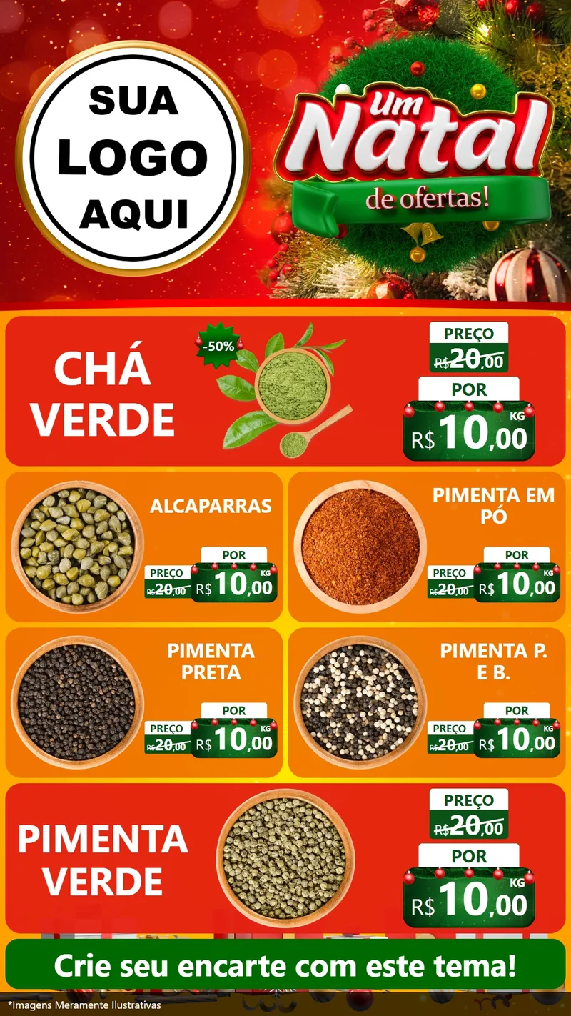 Modelo de TV para TV Vertical com o tema Um Natal de Ofertas para Produtos Naturais