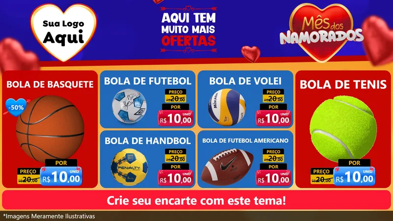 Modelo de TV para TV Horizontal com o tema Mês dos Namorados para Artigos Esportivos