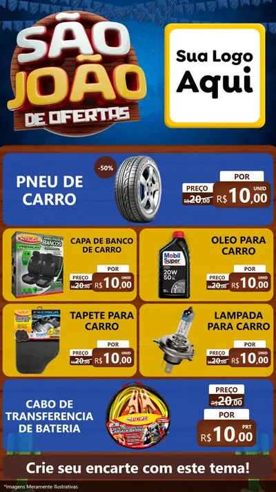 Modelo de TV para TV Vertical com o tema São João Ofertas Imbatíveis! - Junina para Auto peças