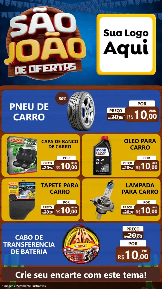 Modelo de TV para TV Vertical com o tema São João Ofertas Imbatíveis! - Junina para Auto peças