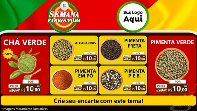 Modelo de TV para TV Horizontal com o tema Semana Farroupilha para Produtos Naturais