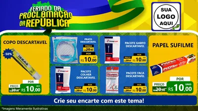 Modelo de TV para TV Horizontal com o tema Feriado da Proclamação da República para Embalagens