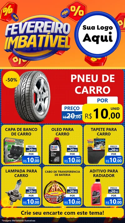 Modelo de Rede Social para Stories com o tema Fevereiro Imbatível para Auto peças