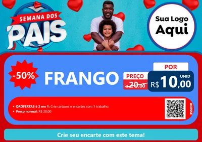 Modelo de Cartaz para Cartaz A4 Horizontal com o tema Semana Dos Pais para Assados
