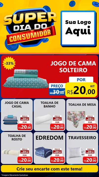 Modelo de Rede Social para Stories com o tema Super Dia do Consumidor para Cama, Mesa e Banho