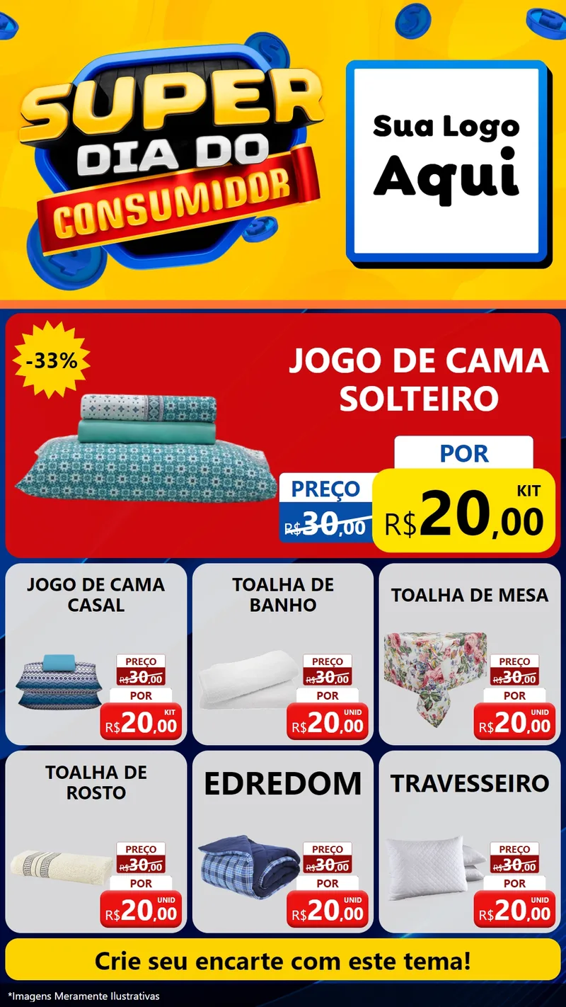 Modelo de Rede Social para Stories com o tema Super Dia do Consumidor para Cama, Mesa e Banho