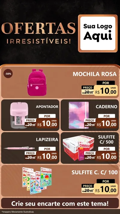 Modelo de TV para TV Vertical com o tema Ofertas Irresistíveis! para Papelaria