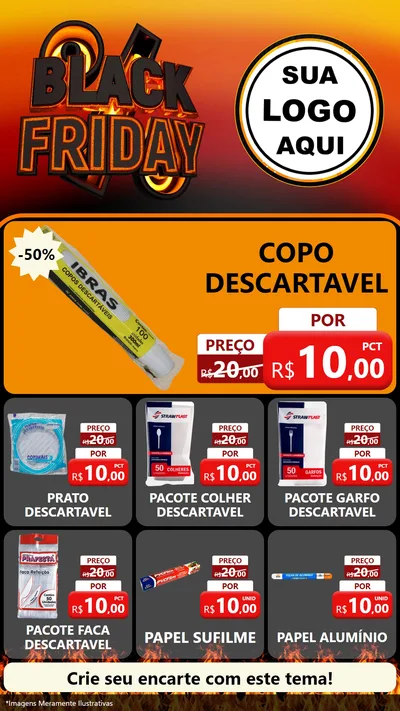 Modelo de Rede Social para Stories com o tema Black Friday para Embalagens