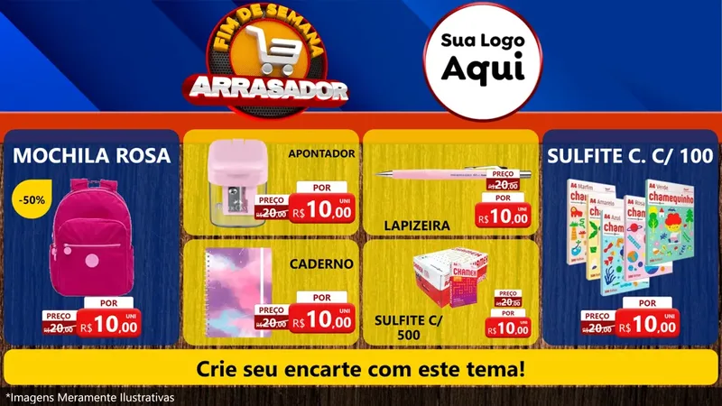 Modelo de TV para TV Horizontal com o tema Fim De Semana Arrasador para Papelaria