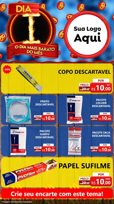 Modelo de TV para TV Vertical com o tema Dia I - O Dia Mais Barato Do Mês para Embalagens