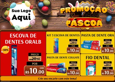 Modelo de Encarte para Encarte A4 Horizontal com o tema Promoção Páscoa para Higiene Pessoal