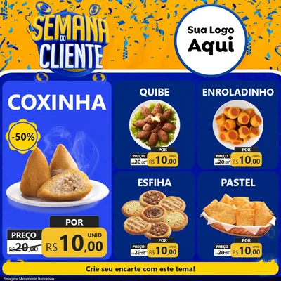 Modelo de Rede Social para Feed Facebook com o tema Semana do Cliente para Salgadaria