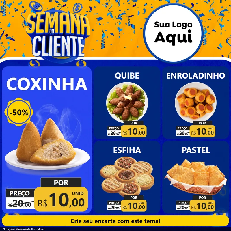 Modelo de Rede Social para Feed Facebook com o tema Semana do Cliente para Salgadaria