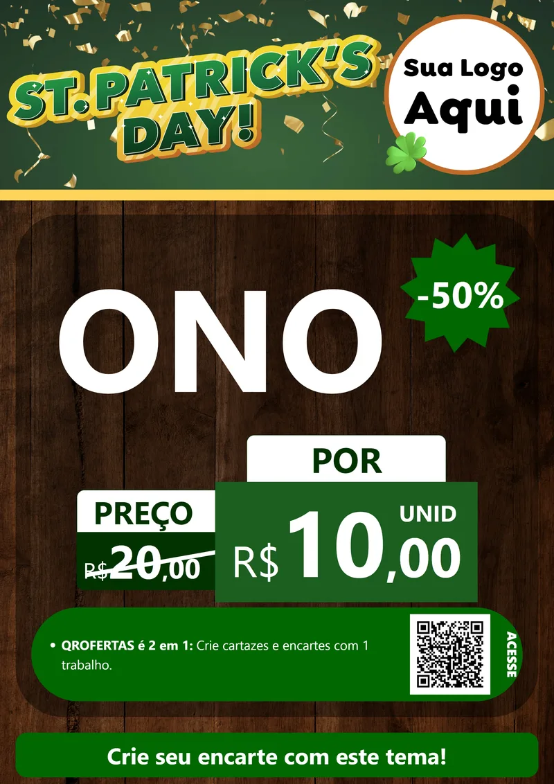 Modelo de Cartaz para Cartaz A4 Vertical com o tema St Patriks Day para Óticas